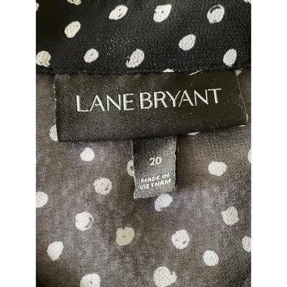 Lane Bryant Sleeveless Sheer Top Blouse Size 20 Collared Split Back Polka Dot - Picture 4 of 6